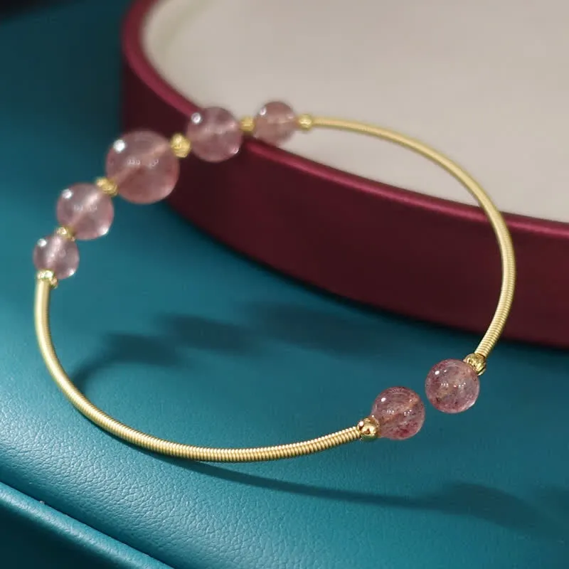 Luck Muse Natural Strawberry Quartz Love Healing Bracelet - Image 3
