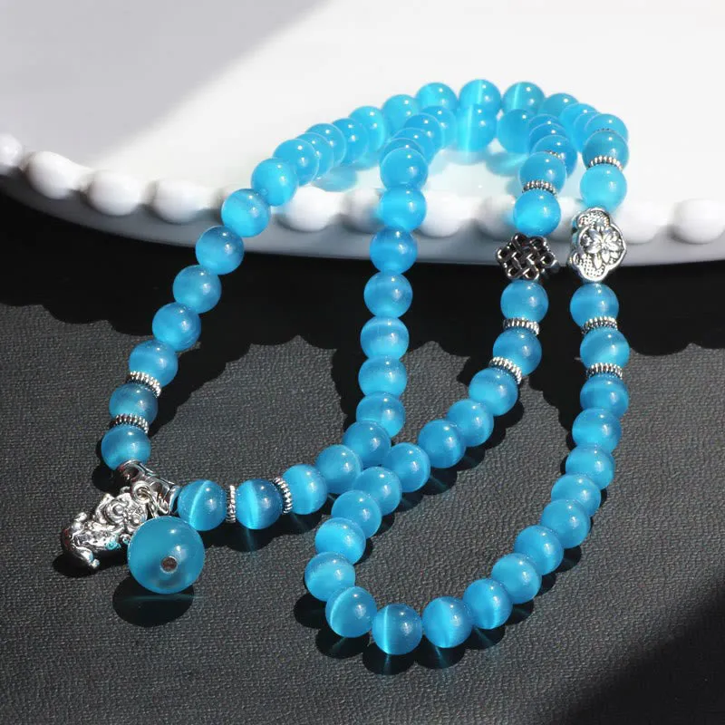 Luck Muse Cat's Eye Pixiu Triple Wrap Bracelet - Energizing Support - Image 32