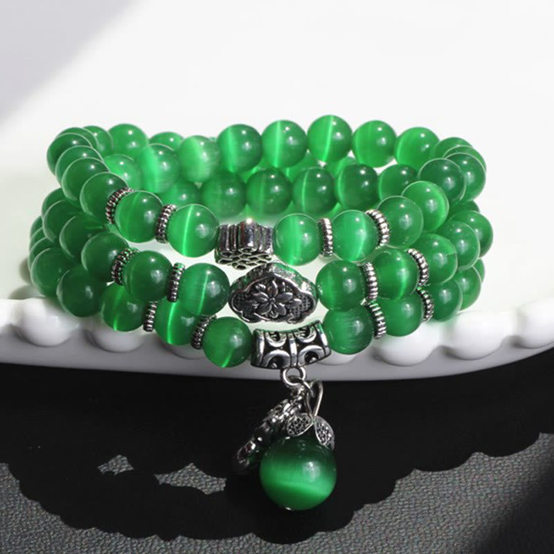 Luck Muse Cat's Eye Pixiu Triple Wrap Bracelet - Energizing Support - Image 9