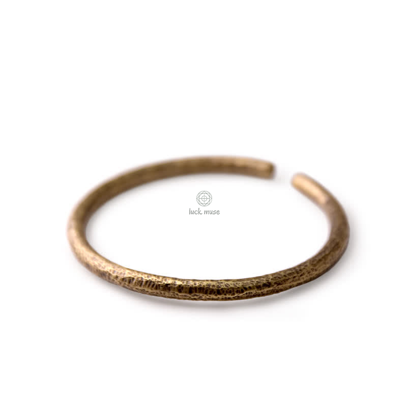 Copper Balance Adjustable Cuff Bracelet with Rustic Buddhist Stone Design - Image 18