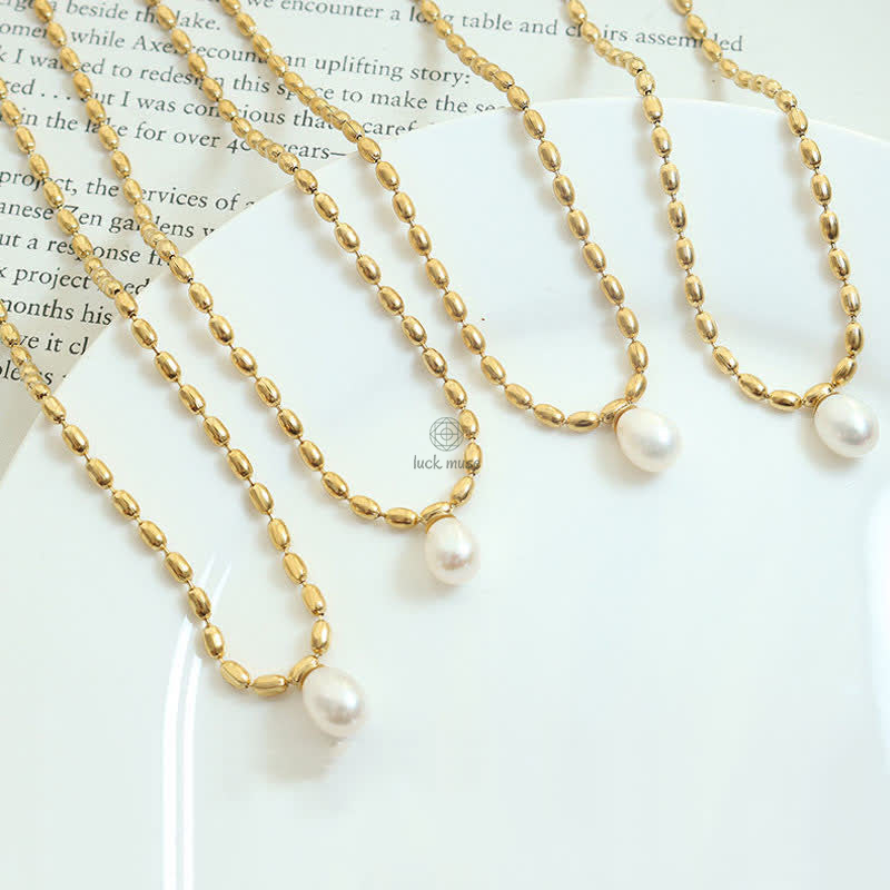 Pearl Bead Peace Necklace Pendant by Luck Muse Shop - Image 9