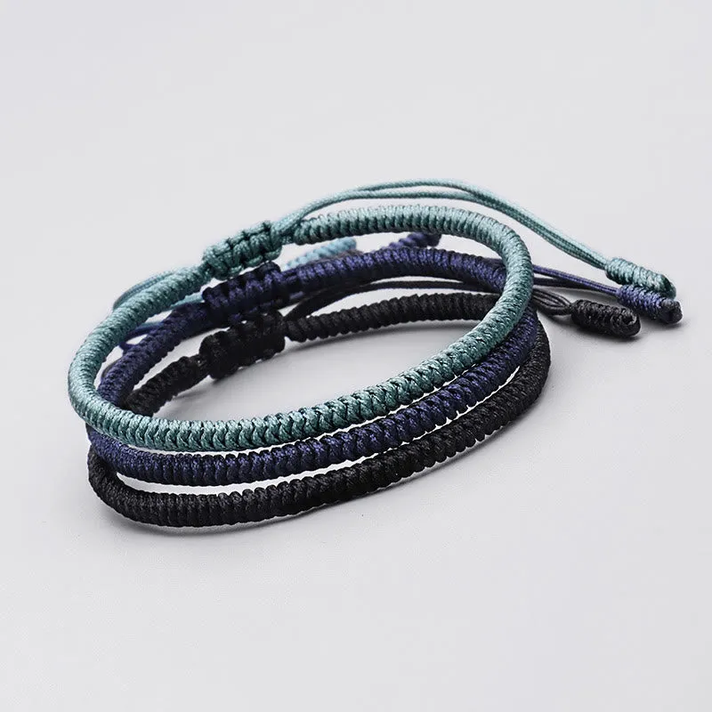 Tibetan 3-Piece King Kong Knot Handcrafted Strength Amulet Bracelet with Luck Muse