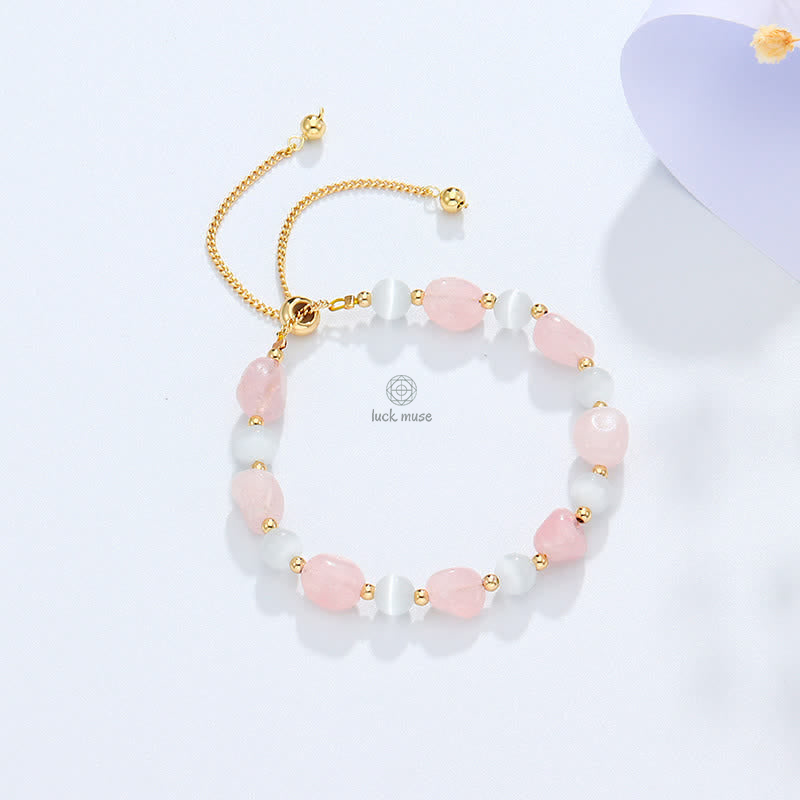 Amethyst Pink Crystal Black Rutilated Quartz Bracelet for Spiritual Awareness - Image 9