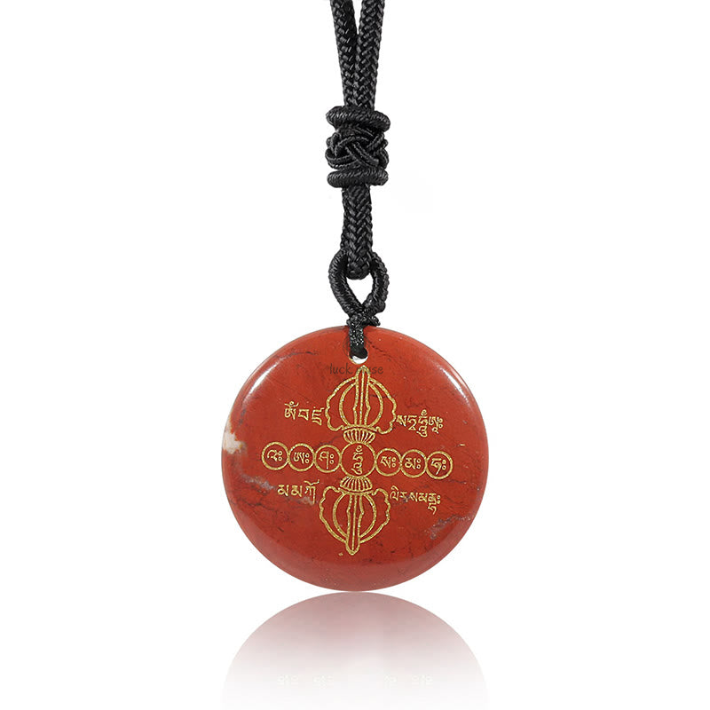 Luck Muse Vajra Dorje Sanskrit Crystal Black Obsidian Necklace Pendant - Image 7