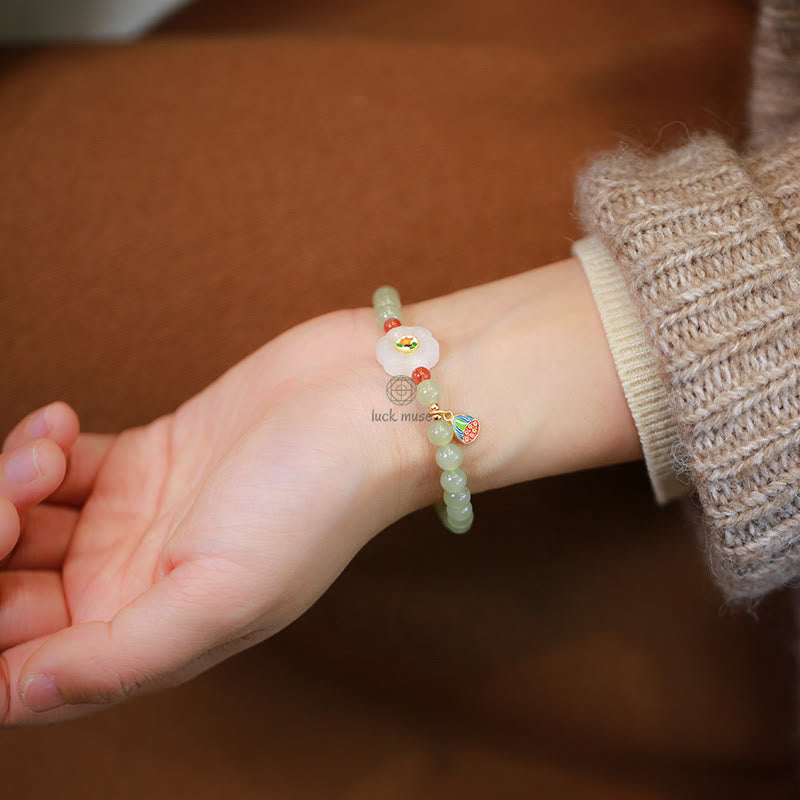 Gold-Plated Natural Hetian Jade Bracelet with Buddha Elements - Image 15