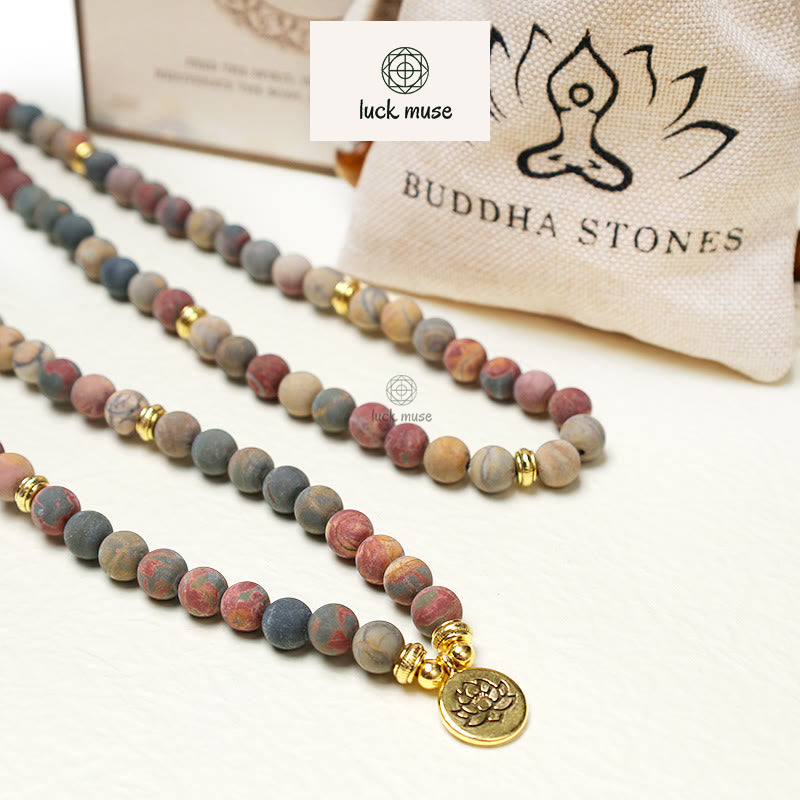 Picasso Jasper Stone 108 Mala Beads Bracelet for Courage and Energy - Image 6