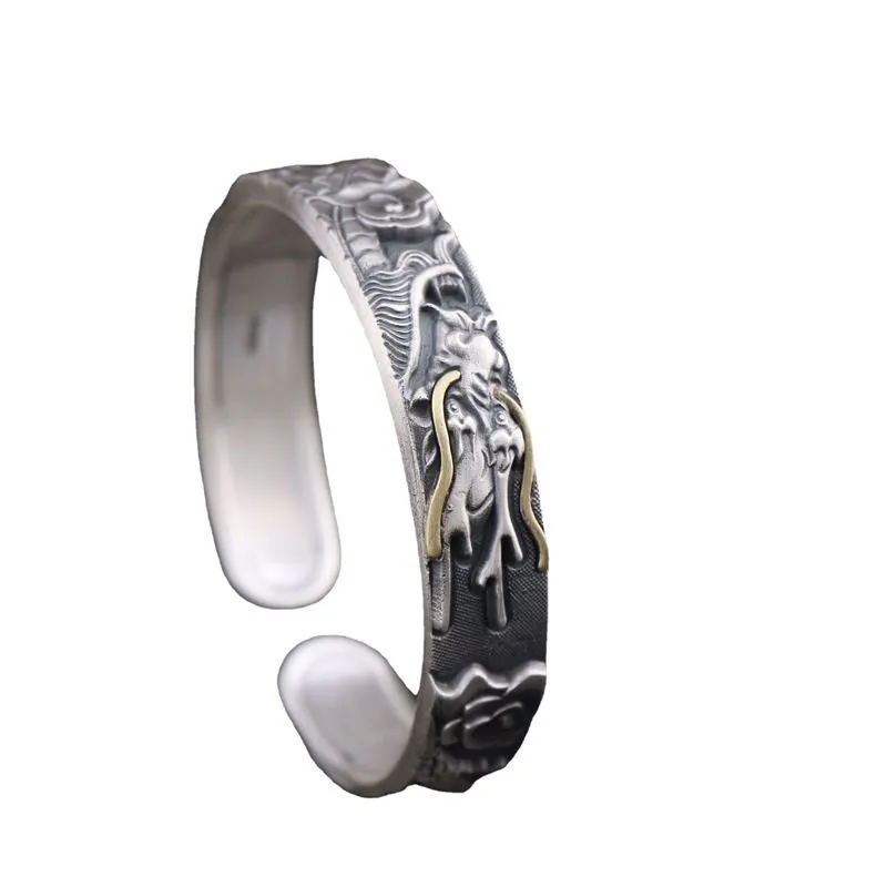 Luck Muse 999 Sterling Silver Dragon Protection Bracelet - Image 5
