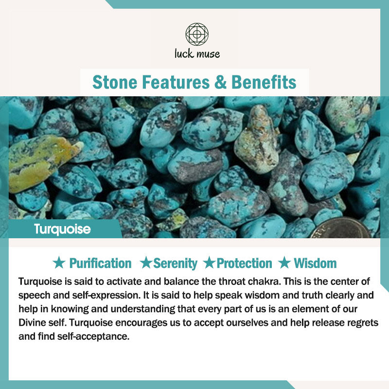 Tibet Turquoise Bead Necklace Pendant with Marquise Pattern for Protection and Strength - Image 13