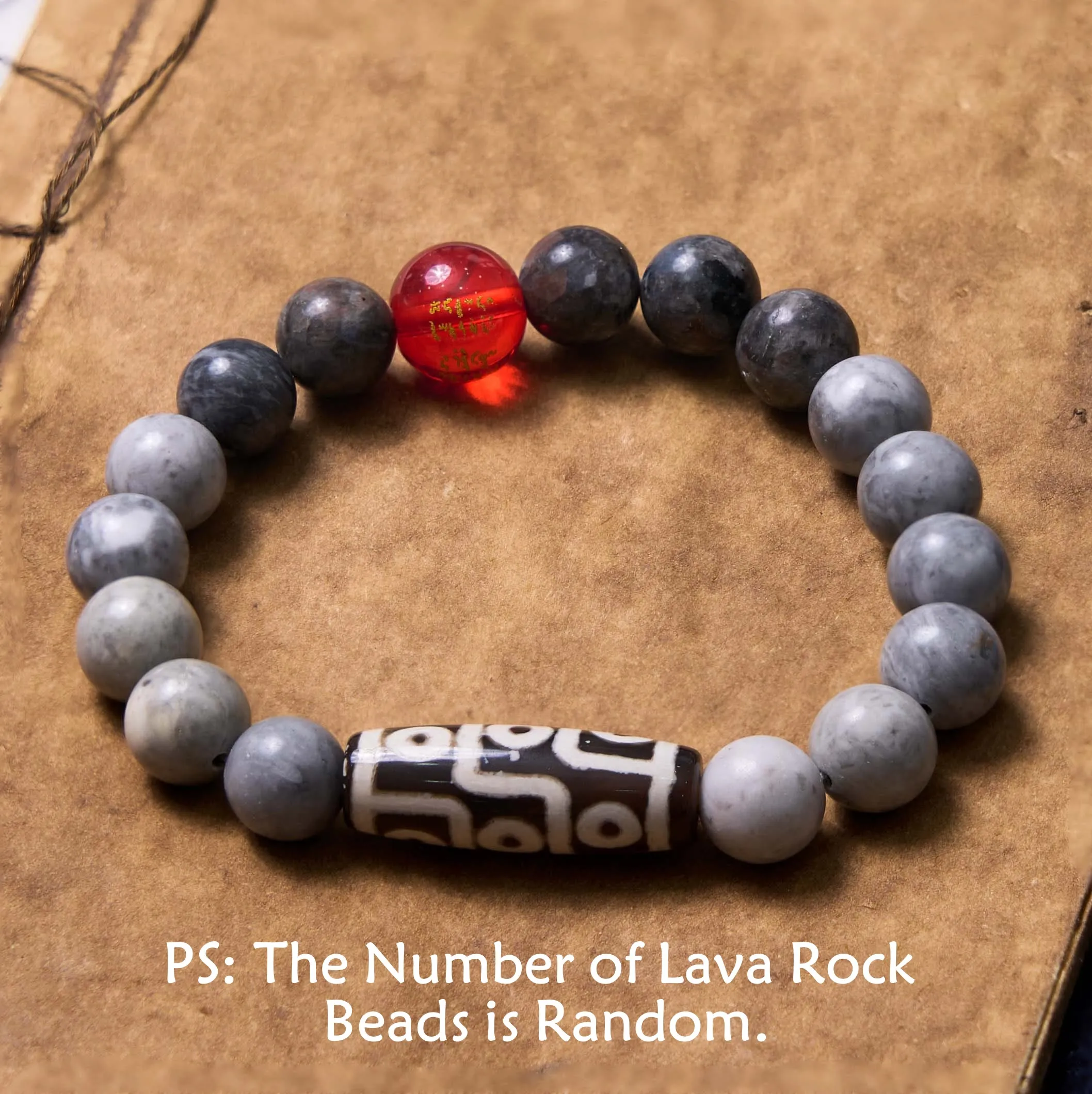 Luck Muse Tibetan Nine-Eye Dzi Picasso Jasper Healing Bracelet