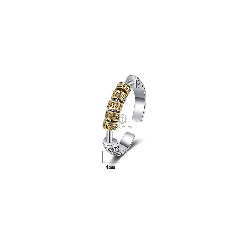 Luck Muse 925 Sterling Silver Tang Dynasty Floral Luck Energy Ring - Image 7