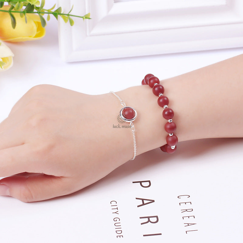 Sun Stone and Strawberry Quartz Crystal Bracelet for Positivity - Image 39
