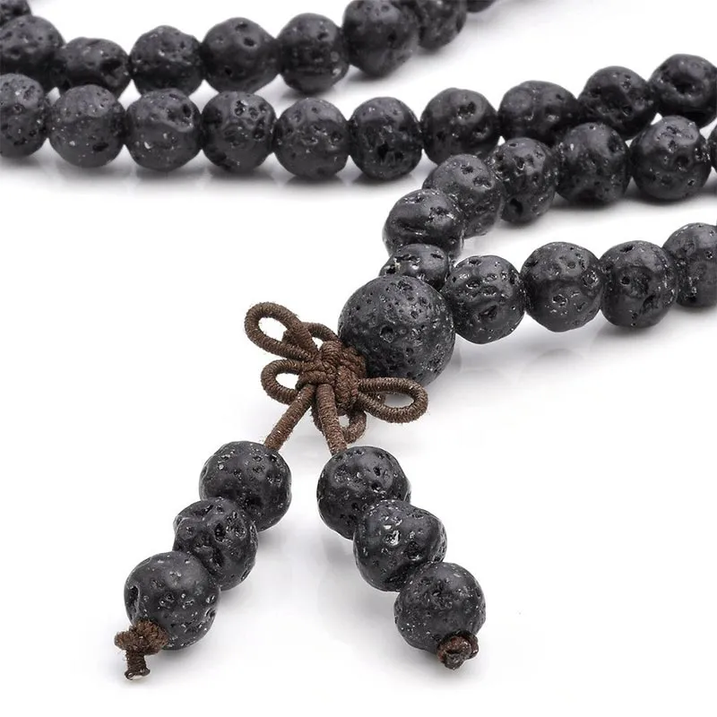 Natural Lava Stone 108 Bead Protection Bracelet by Luck Muse Shop - Image 5