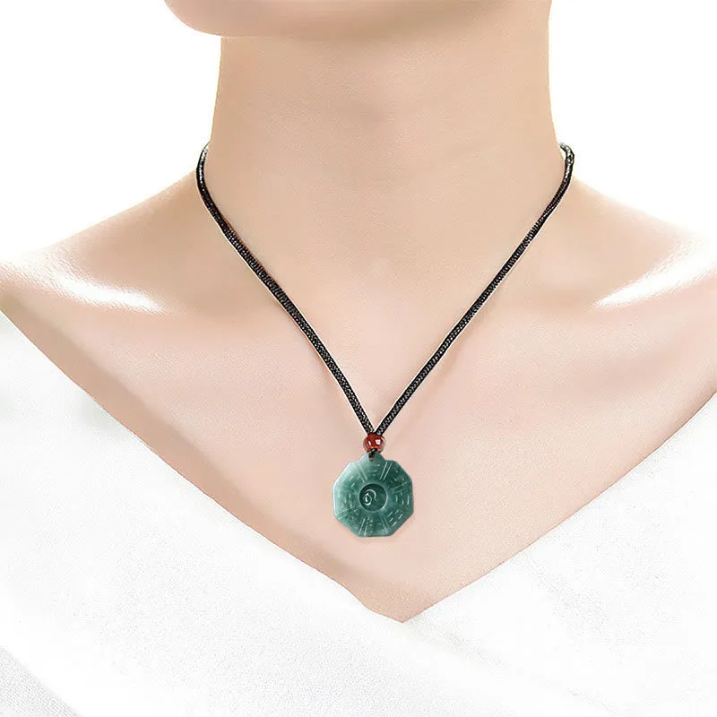 Luck Muse Natural Jade Feng Shui Bagua Yin Yang Necklace for Prosperity - Image 9
