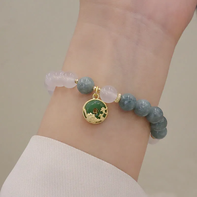 Lotus Flower White Agate Luck Muse Protection Bracelet - Image 10