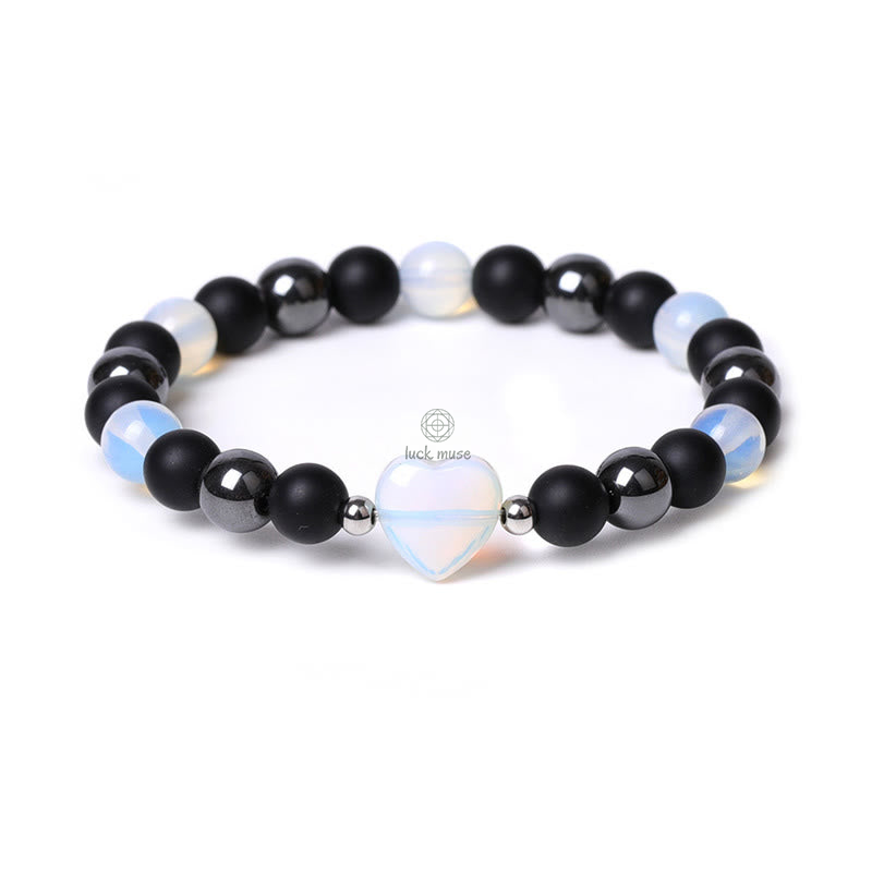 Black Onyx Tiger Eye Crystal Love Heart Protection Bracelet - Image 20