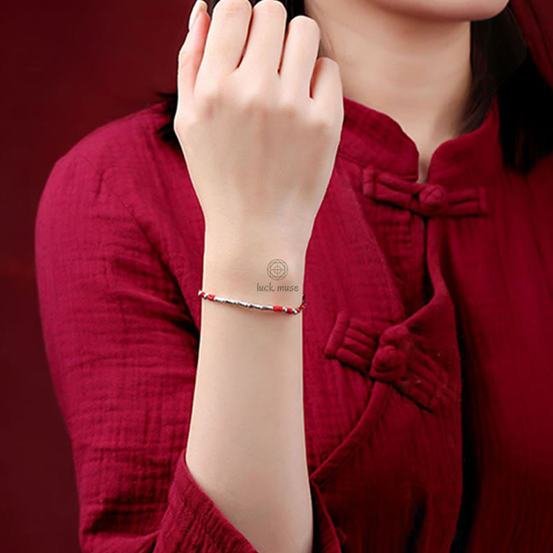 Tibetan Handmade Multicolored Bamboo Braided Bracelet with Luck Muse Protection - Image 10