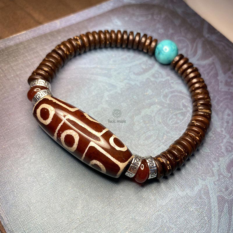 Tibetan Nine-Eye Dzi Bead Wealth Bracelet from Luck Muse Shop - Image 6