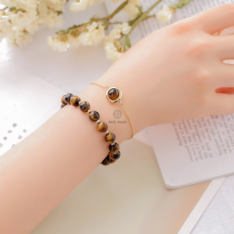 Sun Stone and Strawberry Quartz Crystal Bracelet for Positivity - Image 20