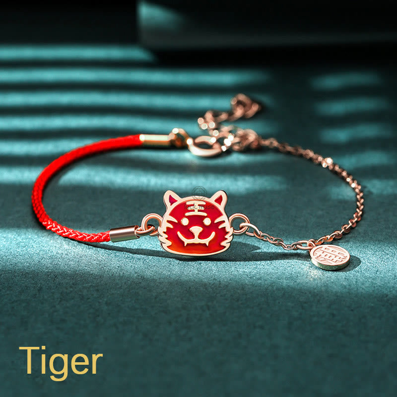 Luck Muse 925 Sterling Silver Color-Changing Chinese Zodiac Lucky Protection Red String Bracelet - Image 8