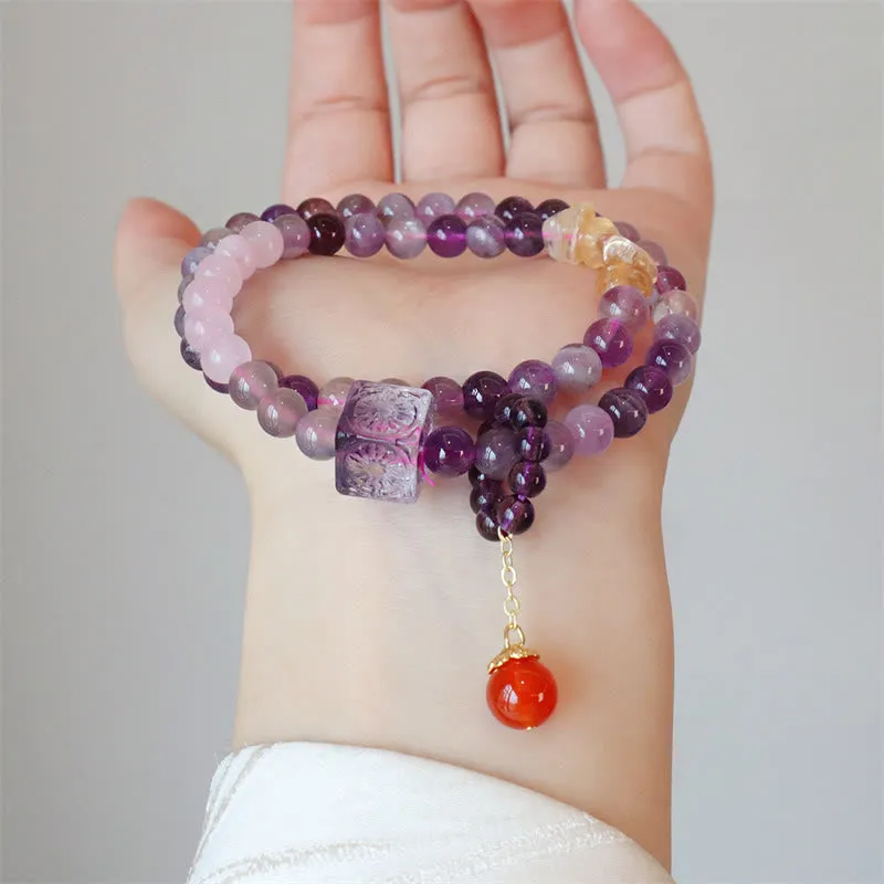 Luck Muse Amethyst Citrine Double Wrap Bracelet for Positive Transformation - Image 4