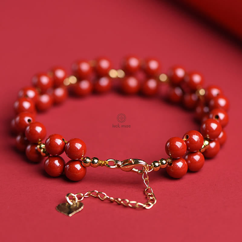 Blessed Luck Muse Cinnabar Beaded Bracelet - Image 9