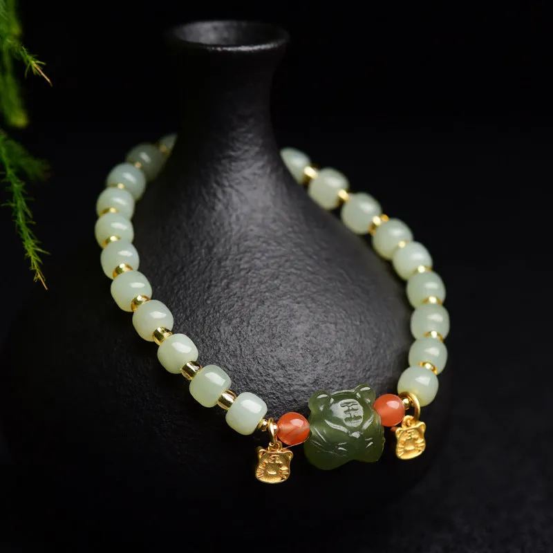 Chinese Zodiac Lucky Tiger Jade Bracelet - Image 2