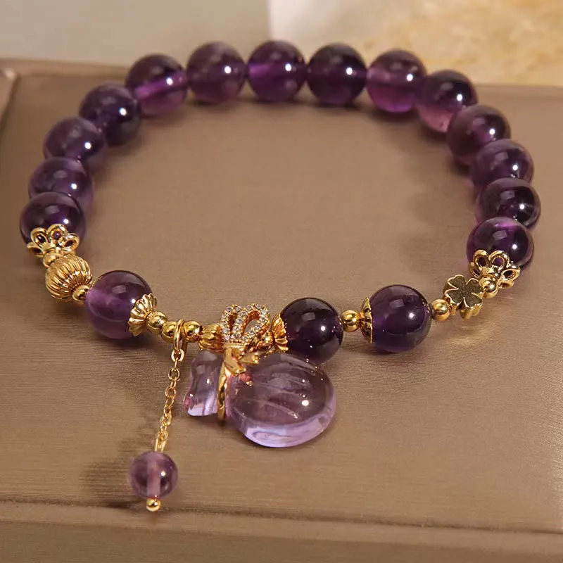 Luck Muse Amethyst Money Bag Charm Bracelet with Positive Energy - Image 10