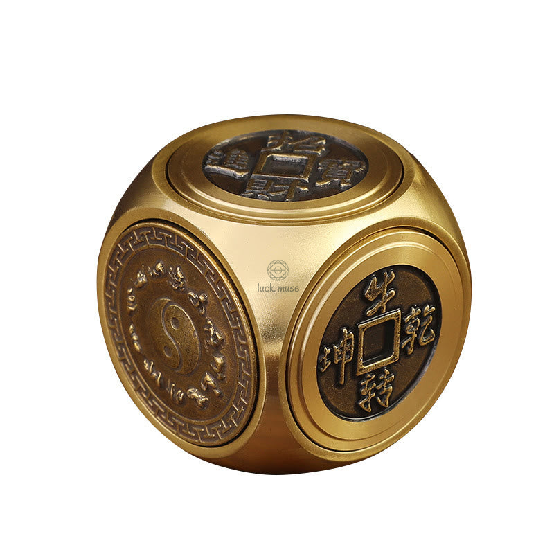 Luck Muse Four Beasts Feng Shui Yin Yang Bagua Rotating Copper Coin Decor - Image 13