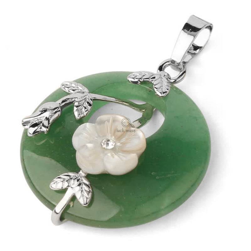 Luck Muse Crystal Amethyst Green Aventurine Flower Healing Necklace Pendant - Image 5