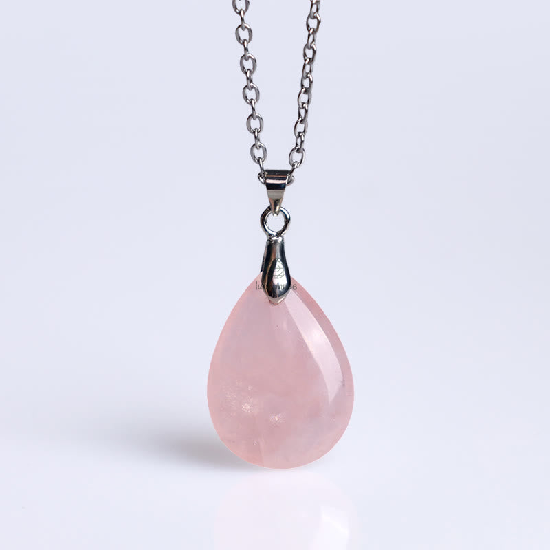 Luck Muse Natural Crystal Gemstone Water Drop Necklace Pendant - Image 24