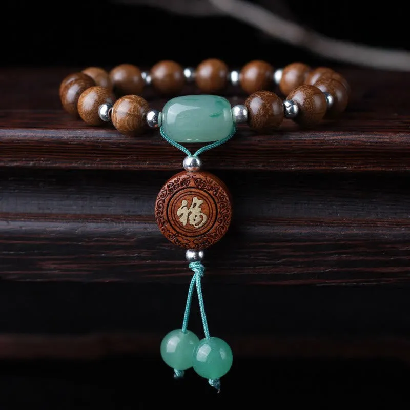 Abelia Biflora Wood Happiness Protection Bracelet by Luck Muse Shop