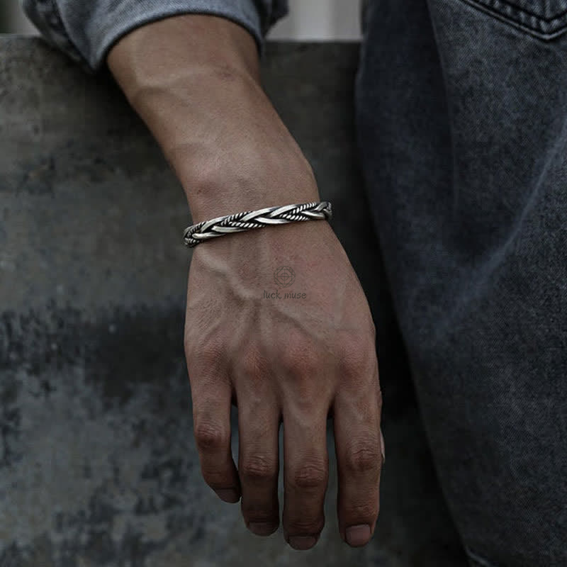 Luck Muse Viking Copper Balance Bracelet with Twisted Braided Pattern - Image 9