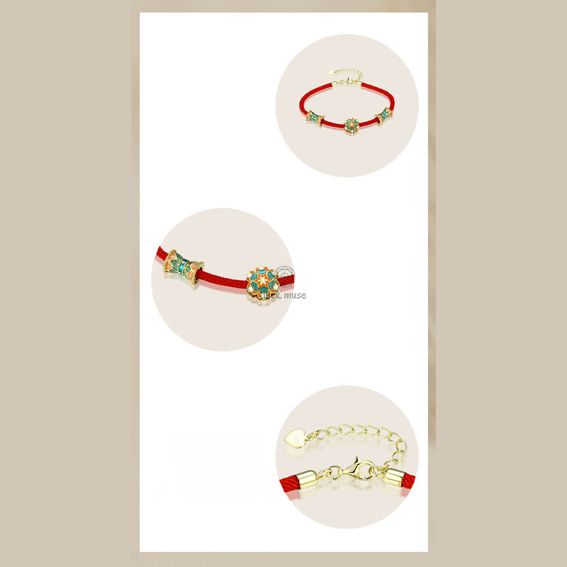 Dunhuang 925 Sterling Silver Lotus Drum Bracelet for New Beginnings - Image 10