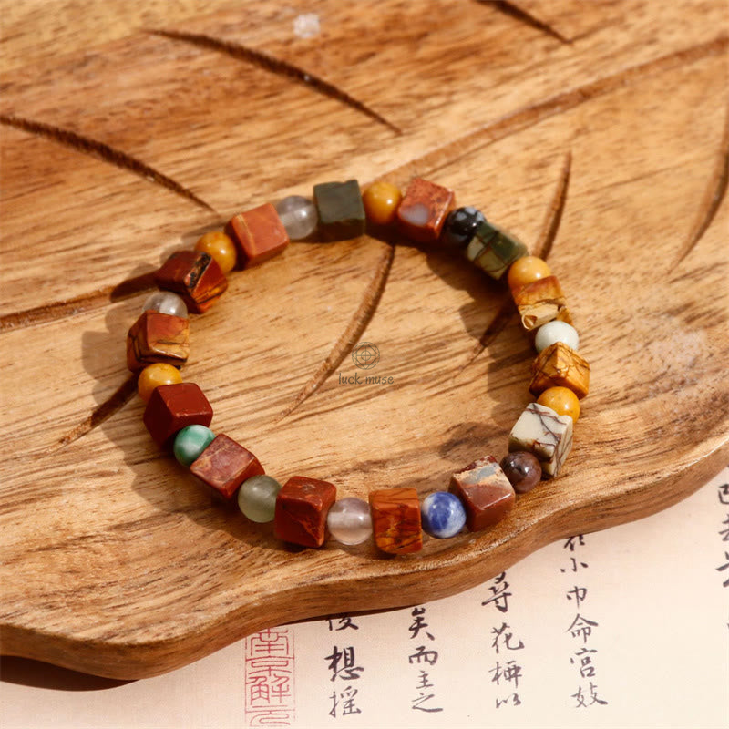 Natural Stone Sea Sediment Jasper Agate Protection Bracelet - Image 14