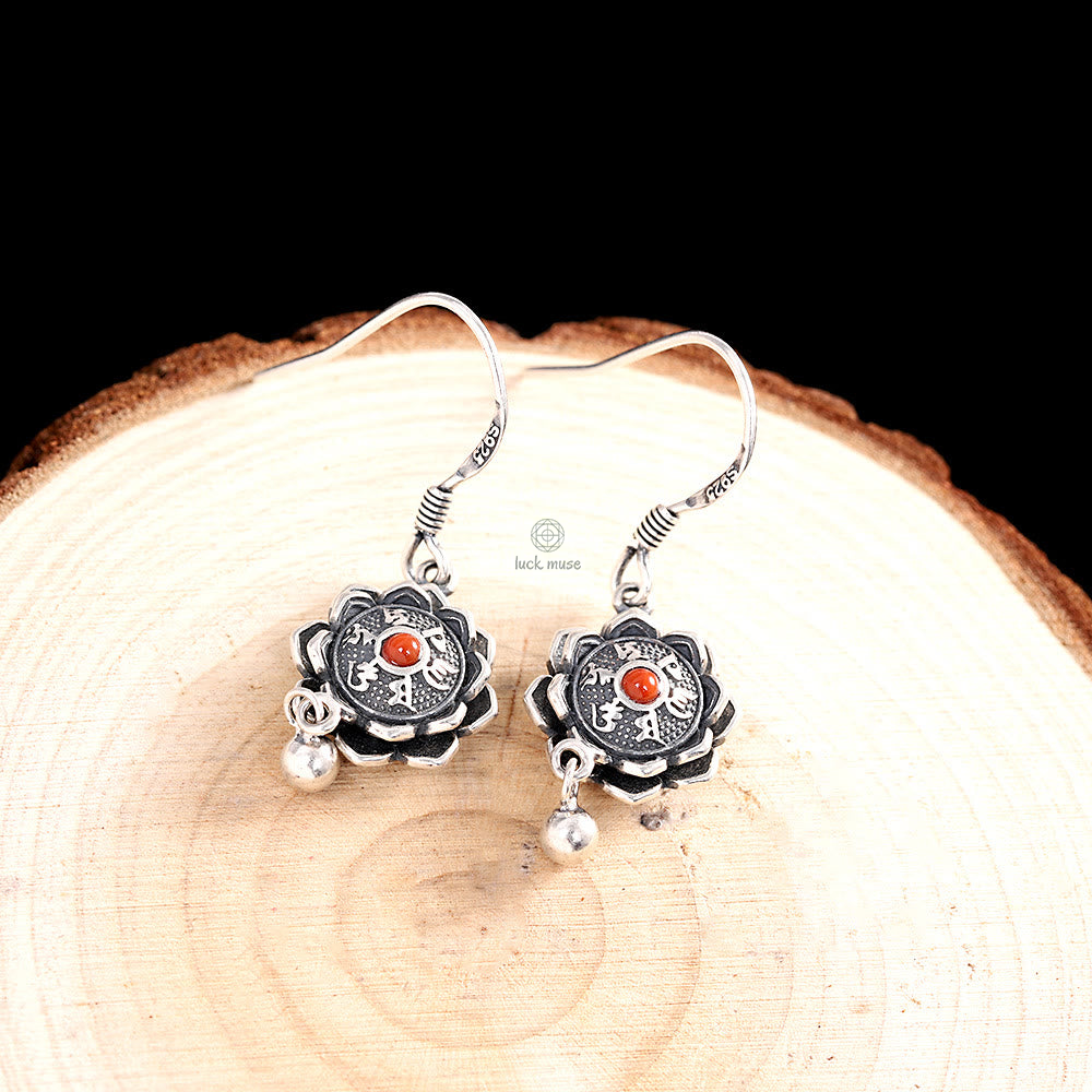 Luck Muse 925 Sterling Silver Om Mani Padme Hum Lotus Necklace Set - Image 6