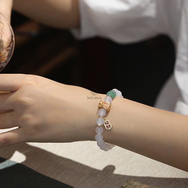 Luck Muse Natural Agate Money Bag Bracelet - Image 6