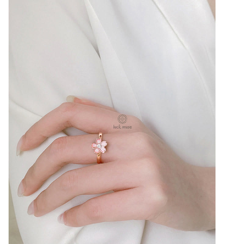 Luck Muse 925 Sterling Silver Cherry Blossom Blessing Bracelet with Rotating Ring - Image 20