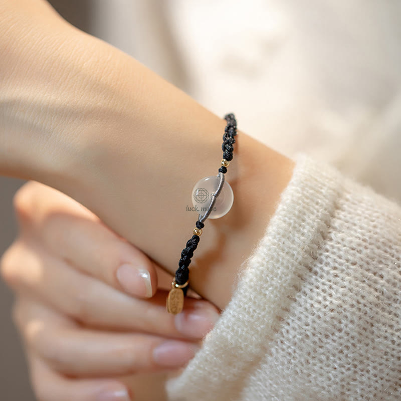 Chalcedony Round Peace Buckle String Bracelet - Luck Muse Shop - Image 3