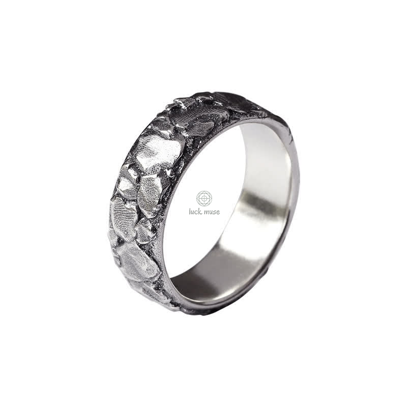 Luck Muse Rock Pattern Copper Ring for Luck and Blessings - Image 13