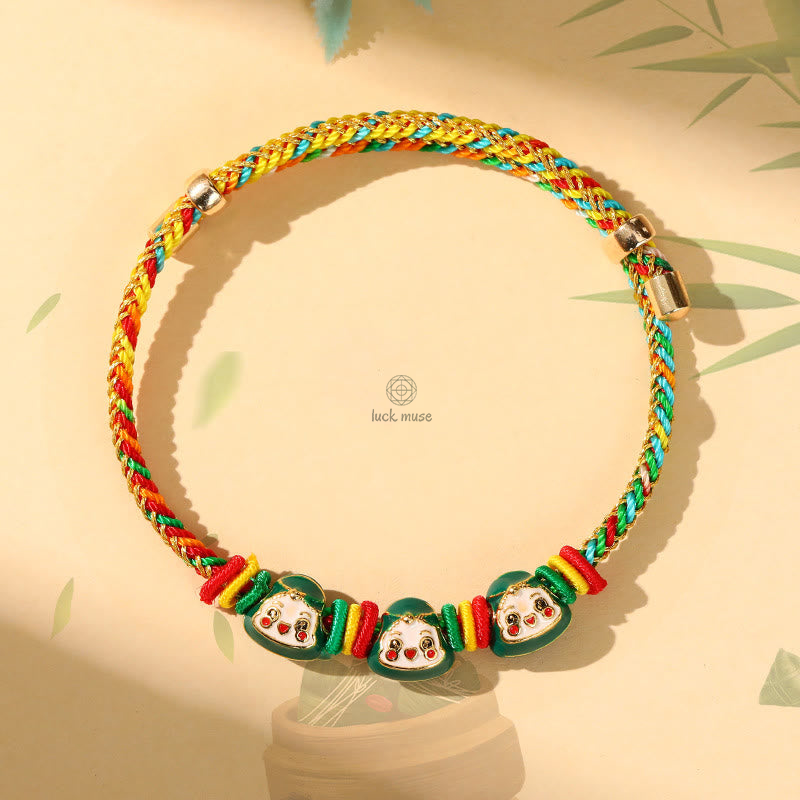 Colorful Zongzi Pattern Luck Muse Bracelet - Handmade Luck Bracelet for Children and Adults