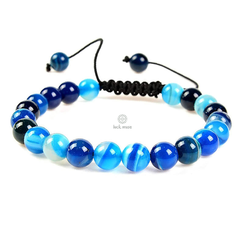 Natural Healing Gemstone Macrame Bracelet - Unisex Adjustable Power Bracelet - Image 4
