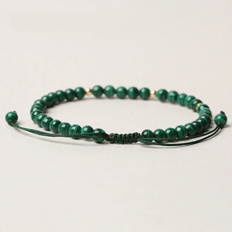 Natural Malachite Protection String Bracelet - Image 5