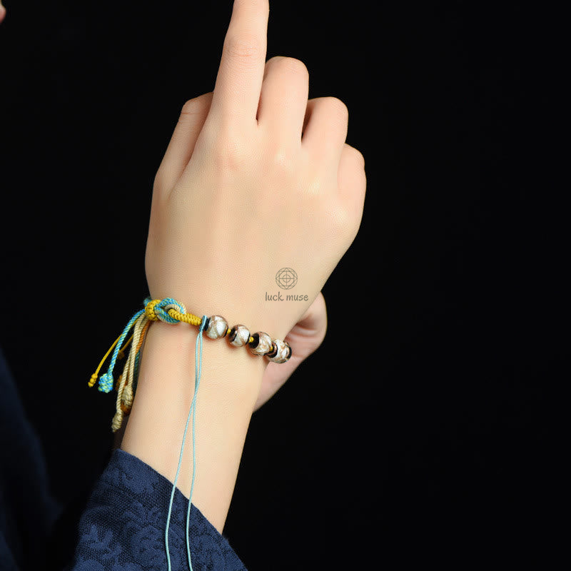 Multicolored Liuli Glass Bead Fortune Braided Bracelet crafted with Luck Muse - Image 8