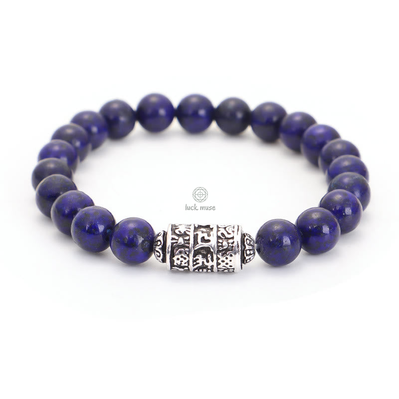 Luck Muse Natural Beaded Bracelet with Lazurite, Pietersite, Unakite, and Om Mani Padme Hum - Image 7