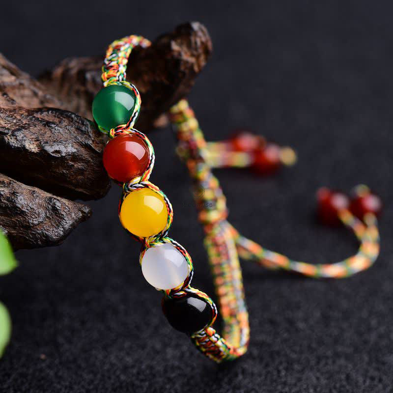 5 Elements Colorful Agate String Bracelet - Image 7