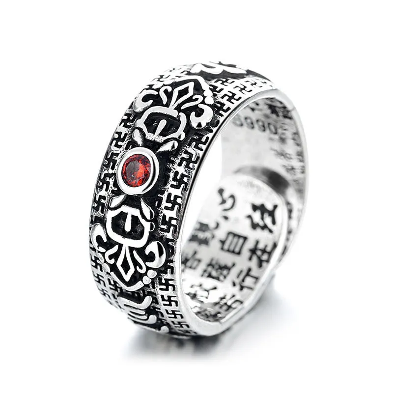 Tibetan Ruby Copper Wealth Ring by Luck Muse Shop - Image 5