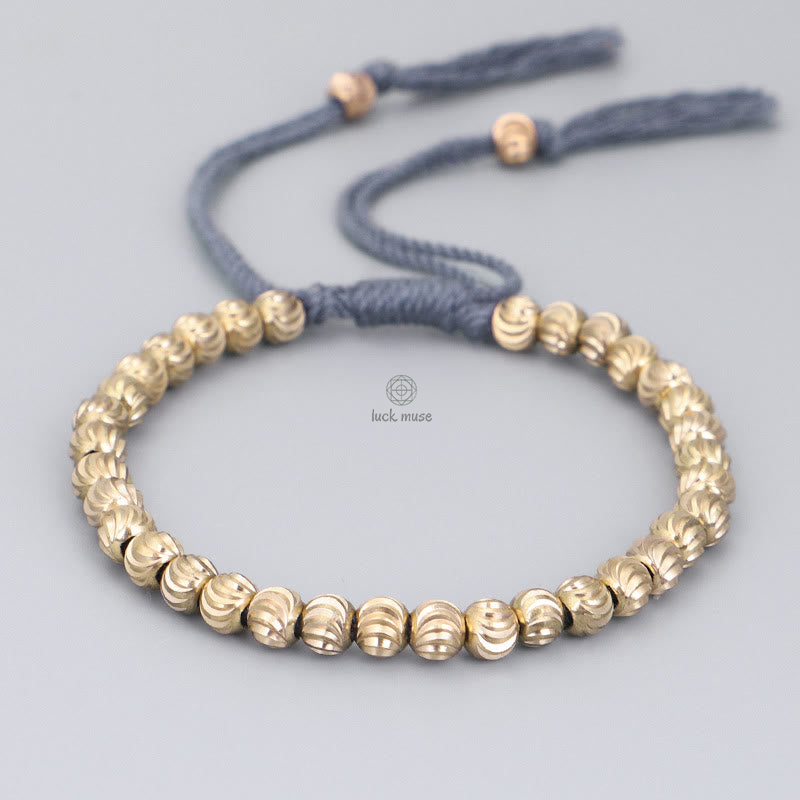 Tibetan Handmade Copper Bead Bracelet for Luck and Protection - Image 11