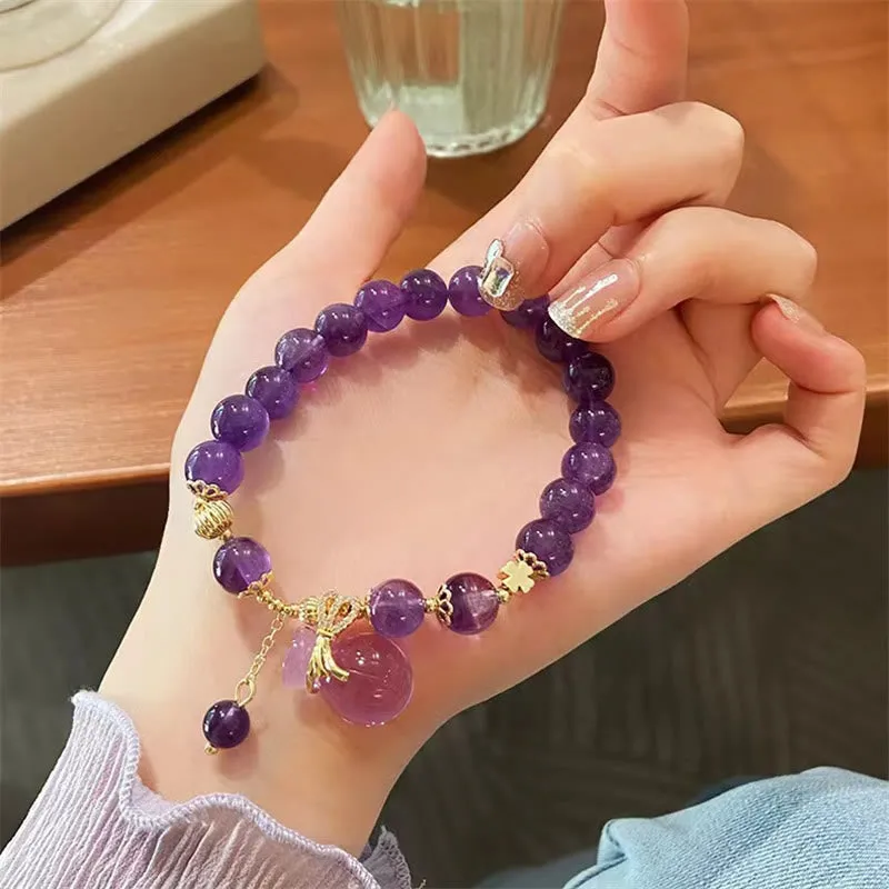 Luck Muse Amethyst Money Bag Charm Bracelet with Positive Energy - Image 9
