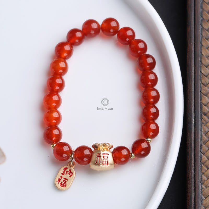 Luck Muse Natural Agate Money Bag Bracelet - Image 13