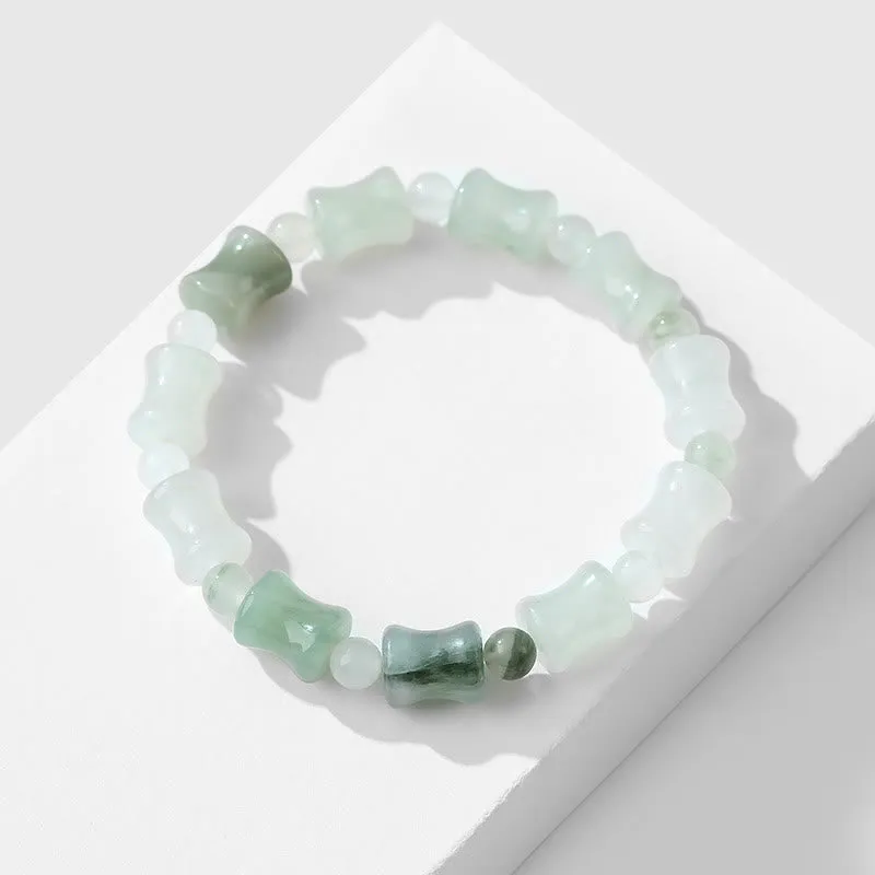 Bamboo Pattern Jade and Coconut Shell Buddha Bracelet for Abundance and Luck - Image 3